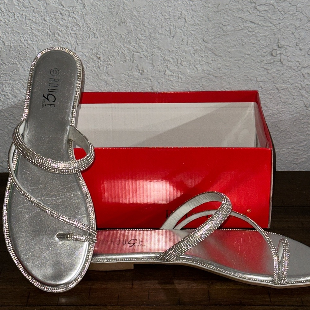 J.Renee Silver Strappy Sandals